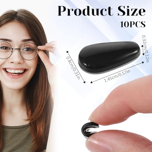 3.2mm Black Silicone Adhesive Nose Pads for Eyeglasses and Sunglasses