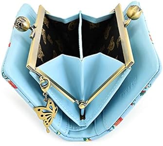 Amazon | アナスイ 財布 二つ折り財布 がま口財布 ライトブルー