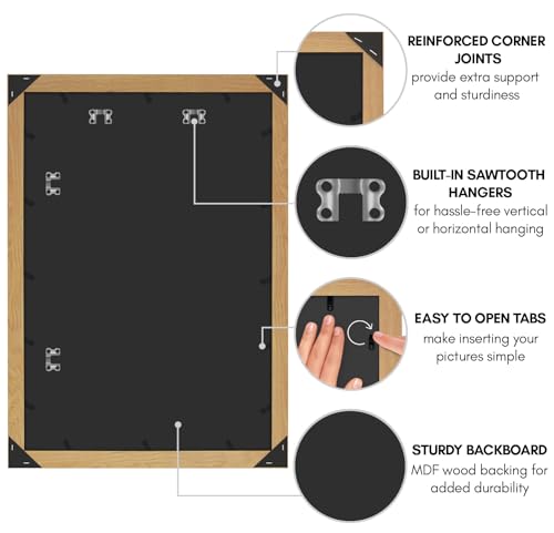 Americanflat 20x30 Poster Frame with Polished Plexiglass - Wide Picture Frames Made of Engineered Wood for Vertical or Horizontal Wall Display - Epic Collection - Pine