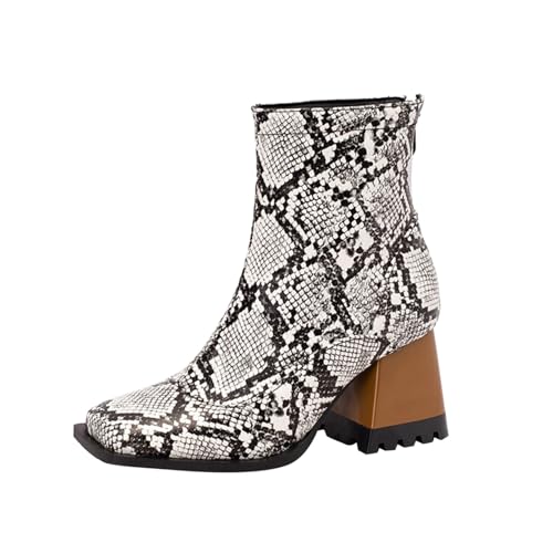 Bottines à talons hauts épais style cavalier idéales pour le bureau et les sorties