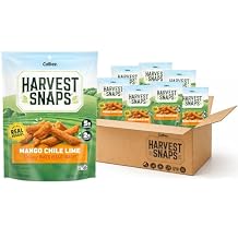 Harvest Snaps Veggie Chips Mango Chile Lime Snack Crisps | Powered by Plant Protein, Gluten Free, Non-GMO Baked Vegetable Crisps | Made in USA 8 Snack Packs