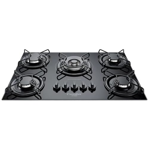 Cooktop a Gás 5 Bocas Tripla Chama Esmaltec Gourmet Bivolt Preto
