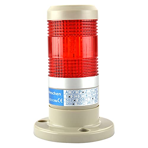 Heschen LED Lampe Warnleuchte Turm Signalleuchte,Kontinuierliches Licht, 220VAC Rot 2 Drähte