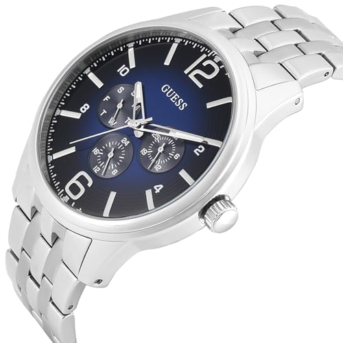 Image of Guess Round 45mm Blue Dial Analog Men Watch - U0252G2M