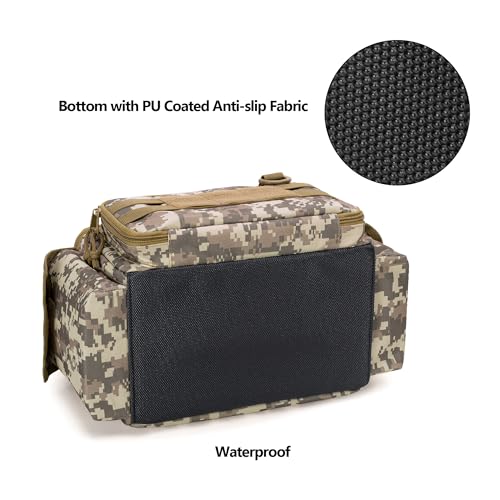 Rexmica Small Tool Bag for Men, Tool Storage Organiser with Anti-friction and Thick Padded Bottom, Tactical Bag, Multi-functional Work Bag for Repairman, Electrician, Carpenters, Camo