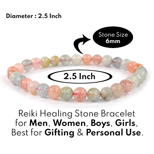 Image of Reiki Crystal Products Natural Crystal Stone Bracelet 6 mm Round Beads for Men & Women | Gemstone Jewellery Bracelet | Reiki Charged | Multiple Stone Variants Available