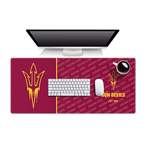 Image of YouTheFan NCAA Arizona State Sun Devils Logo Series Desk Pad | Water And Stain Resistant, Heavy-Duty Non-Slip Rubber Backing, Stitched Edge, Fits Under Mouse, Computer And Keyboard