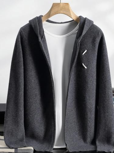 Men's Thick Hooded Knit Cardigan Sweater With Zipper Warm Casual Outerwear For Fall And Winter4