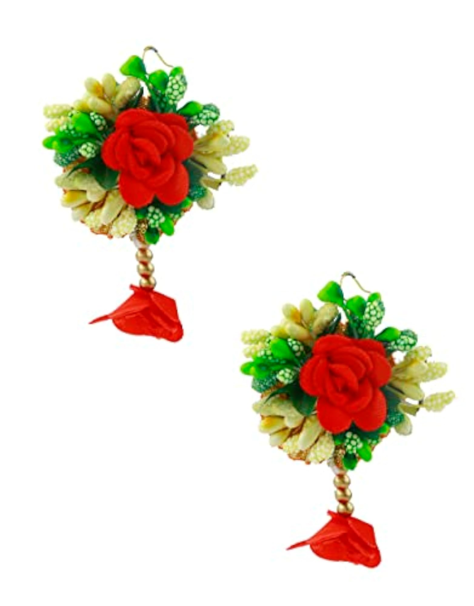 Women's Colourful Artificial Flower Necklace Combo Set for Celebrations