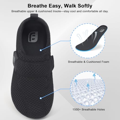 JOINFREE Diabetic Wide Walking Shoes for Women & Men with Adjustable Upper, Zero Drop Non Slip Casual Sneakers Comfortable for Edema, Arthritis, Swollen Feet & Elderly 5