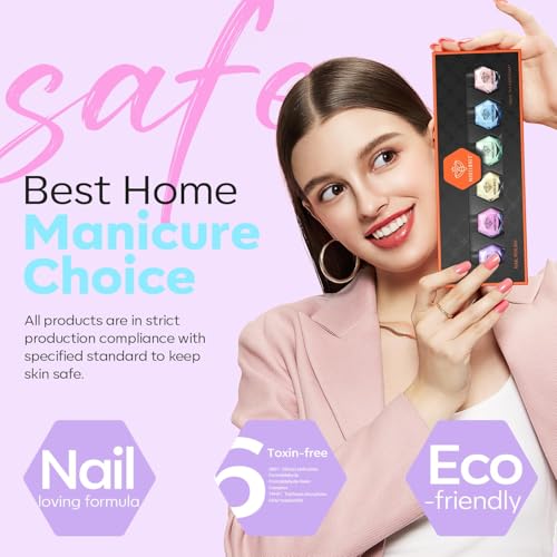 Image of modelones Nail Polish Set, 6 Colors Spring Summer Easter Macaron Pastel Nail Polish Soft Pink Purple Blue Green Orange Quick Dry Nail Polish Kit Salon Home DIY Manicure Kit Gift For Women Girl