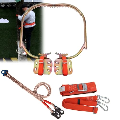 Lumivex Carbon Steel Tree Climbing Spikes, Pole, Tree/Pole Spike Set Safety Belt Adjustable, Model250(20-40cm/7.9-15.7inch)