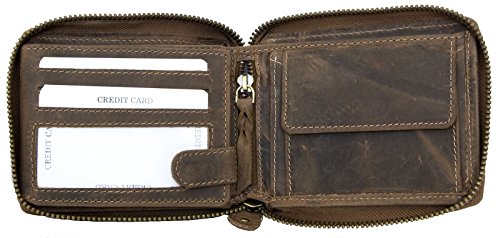 FLW Natural Strong Genuine Leather Wallet with Scorpion with Zip Around (metal zipper)3