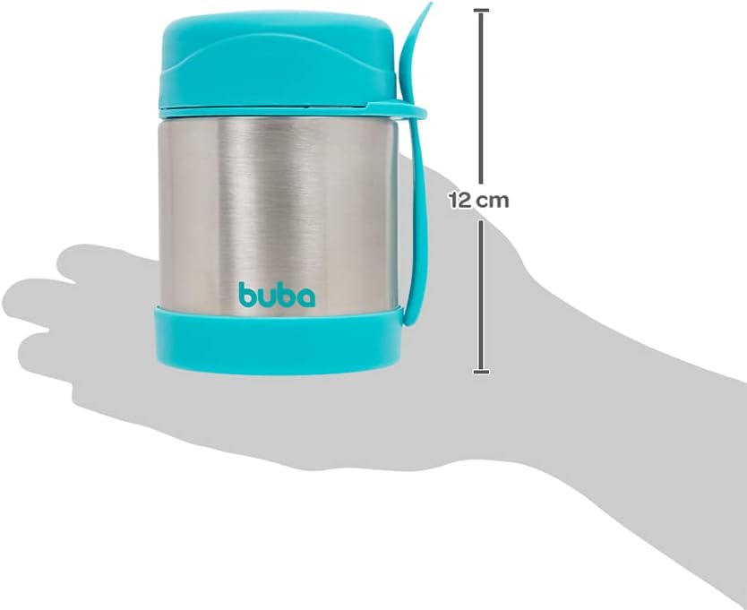 Pote Térmico Com Colher Azul, Buba