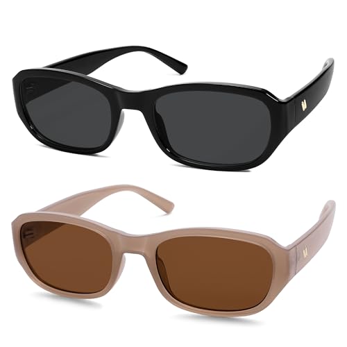 Image of Trendy Retro Rectangle Sunglasses Womens Mens 90s Classic Vintage Sun Glasses AR82341