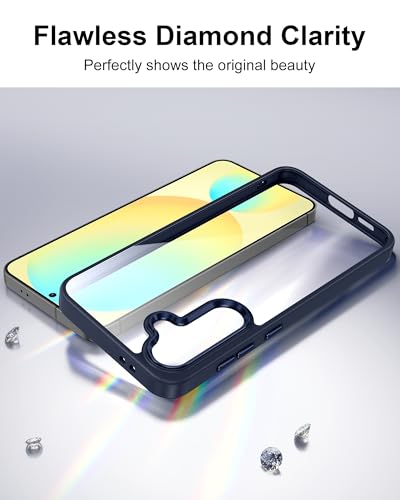 Image of HOOMIL Case for Samsung Galaxy S24 FE 6.7-Inch, Non-Yellowing, Drop Protection, Anti-Scratch Transparent Hard Back Phone Cover - Blue