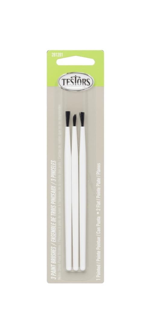 Testors Economy Brush Set Astd 3pc