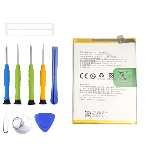 ERYNK BLP803 Ersatz Akku kompatibel mit Oppo Realme 9/Realme V3 / C17 / Narzo 30 5G / Realme 8 Ersatzbatterie with Werkzeugsatz