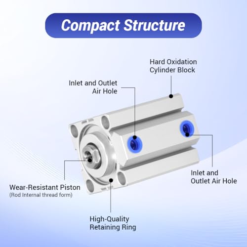 Cylindre pneumatique SDA50X80 compact double action 50x80mm