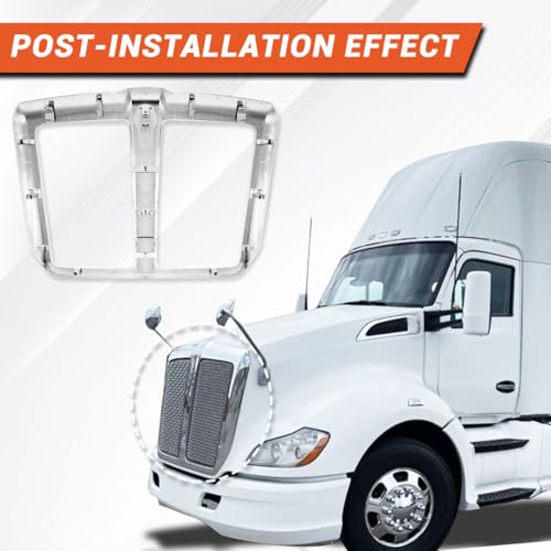 Image of Chrome Grille for Kenworth T680 2015-2022 [Grill Frame] Replacement Kenworth T680 Front Grill (No Mash)