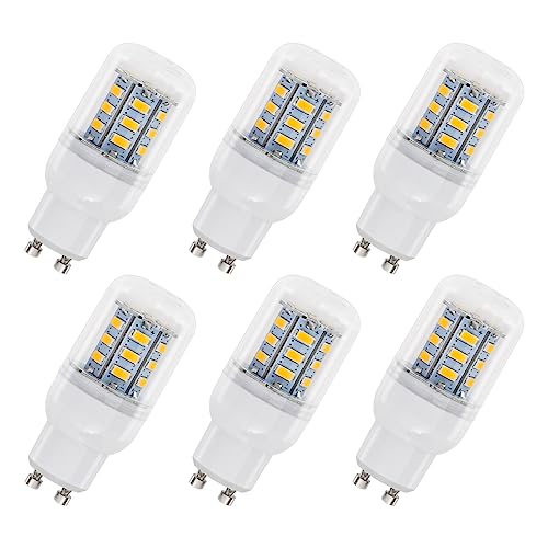 SCNNC Bombilla LED GU10 4W AC 230V, 400LM Blanco Neutro 4000K, No Regulable, Equivalente 40W Halógena, 24 SMD 5730 LED GU10 Tubo Bombilla para Plafón, Aplique, Paquete de 6