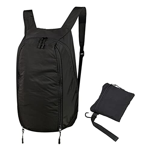 BORDSTRACT Black Motorcycle Backpack, Lightweight Nylon Riding Backpack, Expandable Foldable Space High Capacity Bag, for Motor Riders Men Women