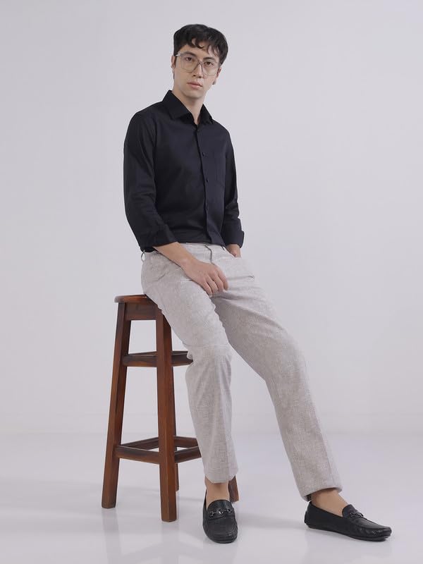 Image of TAHVO Men's Slim Fit Linen Tailored Trousers