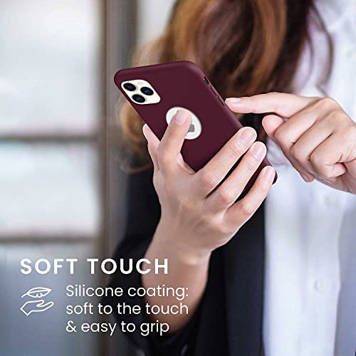 Image of DIZORO Liquid Silicone Soft Back Cover for iPhone 12 Pro Max Case, Shockproof Slim Camera & Full Body Protection Non Yellowing Cover with Microfiber Lining & Logo Cut (6.7 Inch) -Wine Red