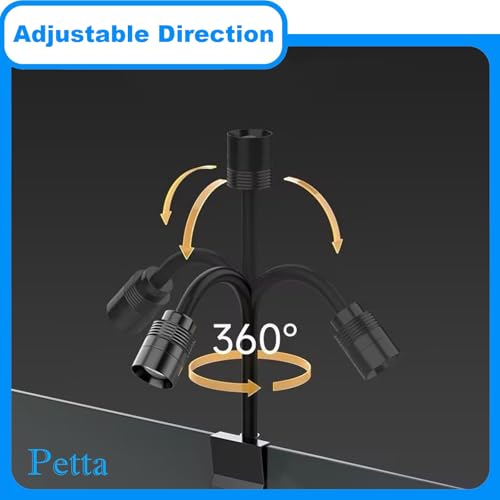 Image of Clip On Aquarium Light with Timer for 1-3 Gallon Fish Tank, Warm Natural Light for Blackwater & South American Style Tanks, USB Adjustable Brightness Nano LED for Betta & Shrimp, PA361-4
