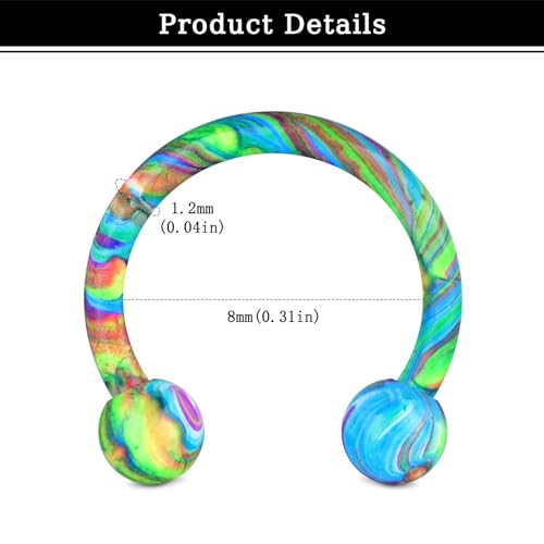 Mayhoop 16G Horseshoe Nose Septum Rings 316L Stainless Steel Piercing Jewelry Cartilage Helix Tragus Earring Hoop Lip Horseshoe Piercing Retainer For Women Men 6mm 8mm 10mm2