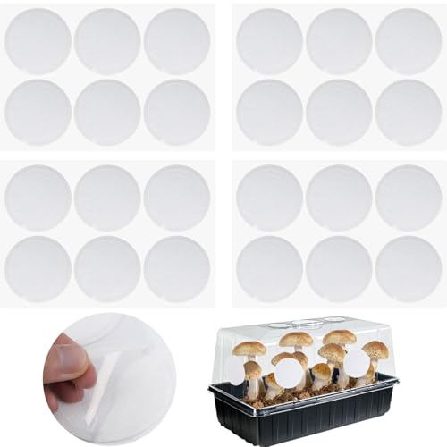 Image of 12PCS 2.5in Monotub Adhesive Filter Disks, Mushroom Monotub Filter Discs, Mushroom Filter, Filter Patch for Monotub, for Mushroom Growing Supplies Filter Pad Replacements.(2mm Thick) (24PCS)