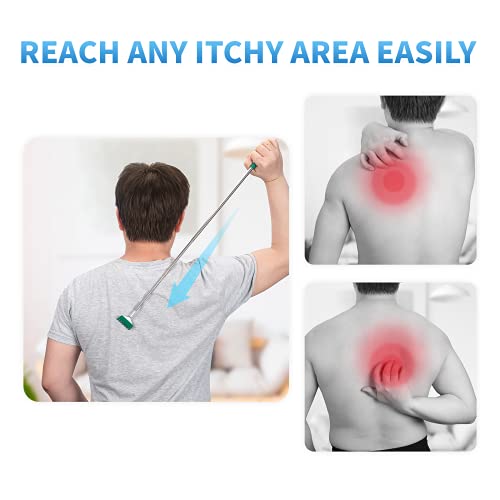 Marvolia 2 Pack Back Scratchers Telescoping Metal Back Scratcher For Adults With Odorless Tpr Rubber Grip - Green #TOP5