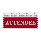 pc/nametag 3.5 Inch Attendee Badge Ribbons with Adhesive, 100 Pack Individual Titles Stick On Nametags 4 Inches or Smaller for Conferences, Trade Shows, Meetings