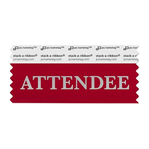 Attendee badge ribbons with adhesive, 3-1/2" x 1-5/8", 100pk