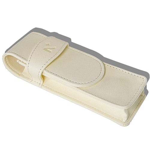 Image of NEORAH -Faux LEATHER Handcrafted Double Pen Pouch with Loop |Portable Pen Case for 2 Fountain Pen,Roller Ball,Ballpoint Pen |Pen Holder,Pen case |Ideal Gifts for Men,boss,dad |14.5 x 4.5 cm| AFTERGLOW