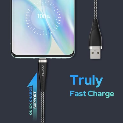 Image of COSTAR 65W USB to USB C Cable (4.9ft),USB A to Type C Cable Fast Charging Nylon Braided Data Sync Transfer Cord USB C Charger for 17,16 Pro,15 Pro Max, 17 Air,Galaxy S20 S10 Note 20