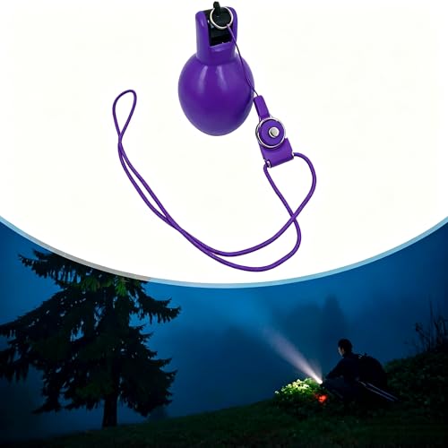 Silbato de mano en PVC con cordón desmontable morado miniatura 1
