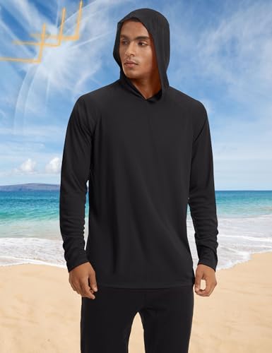 Men's UPF 50+ Shirt Sun Protection Hoodies for Men Long Sleeve Quick Dry Shirt
