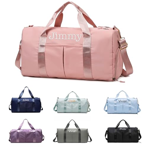 Personalized Duffel Bag, Embroidered Name,Custom Sport Gym Bags for Women/Men, Weekend Camp Bag With...