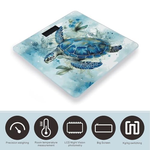 Báscula Digital de Baño Azul Sea Turtle de Alta Precisión miniatura 3