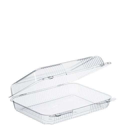 Dart C57UT1 10.5 in Oblong Clear Hinged Container, 10.5 X 8.3 in (Case of 250)