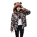 Produktbild Amphia Damen Winterjacke Kapuzenjacke Damen Daunenjacke,Lang Wintermantel Warm Steppjacke - Frauen-Winter-Warmer Camouflage-Mantel-Kunstpelz mit Kapuze Dicker dünner Jacken-Mantel