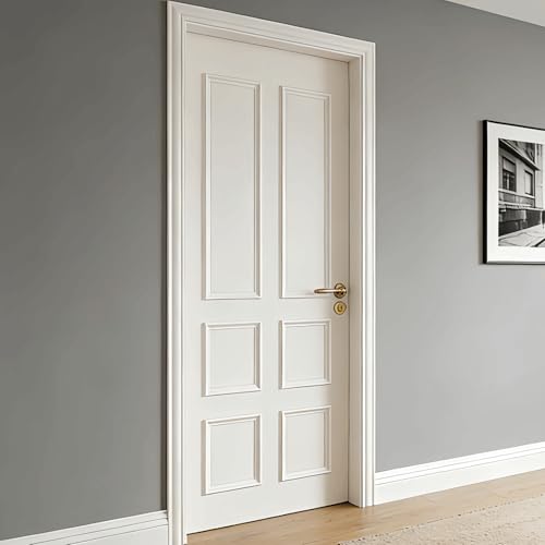 BiJun Peel and Stick Door Moulding Kit 1 Set Premade Door Trim Molding Self-Adhesive Wainscoting Panels Peel and Stick Wall Moulding Renter Friendly (Top1033Middle1014Bottom1014)