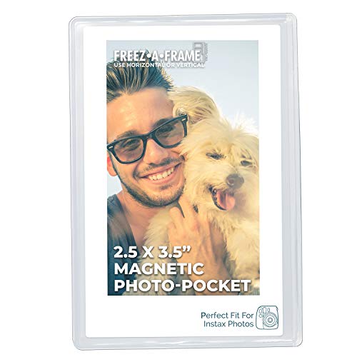 Freez-A-Frame Clear Magnetic Picture Frames For Refrigerator School Locker, Or Any Magnetic Surface 16 Pack Holds (2) 5 X 7 (4) 4 X 6 (10) 2.5 X 3.5 Exclusive Photo Pockets #TOP3