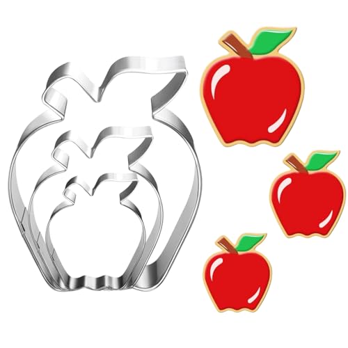 UKoosien Lot d'emporte-pièces pomme - 3 pièces (9,0 cm / 7,0 cm / 5,0 cm) - Emporte-pièces en...