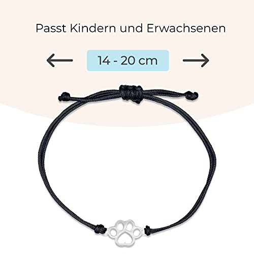 Nuoli® Armband Pfote Silber (deutsche Handarbeit) Anhänger Tatze Katze oder Hund - 4