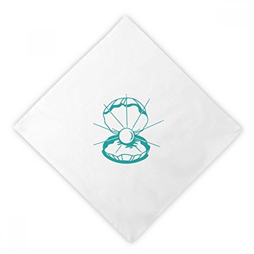 Serviettes en tissu vert pétoncle illustration marine 2pcs réutilisables en coton 47x47cm