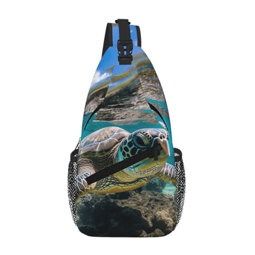 Bolsa cruzada diagonal ligera elegante tortuga marina senderismo
