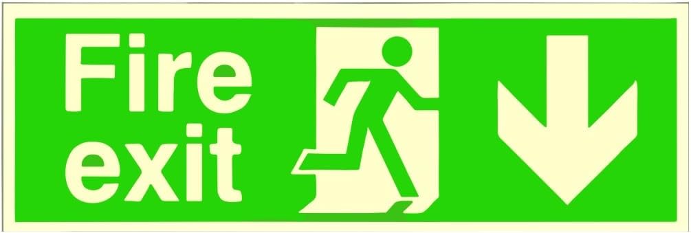 6-Pack Nite-Glo Man Right & Arrow Right Fire Exit Signs 450x150 mm Rigid PVC (450x150)