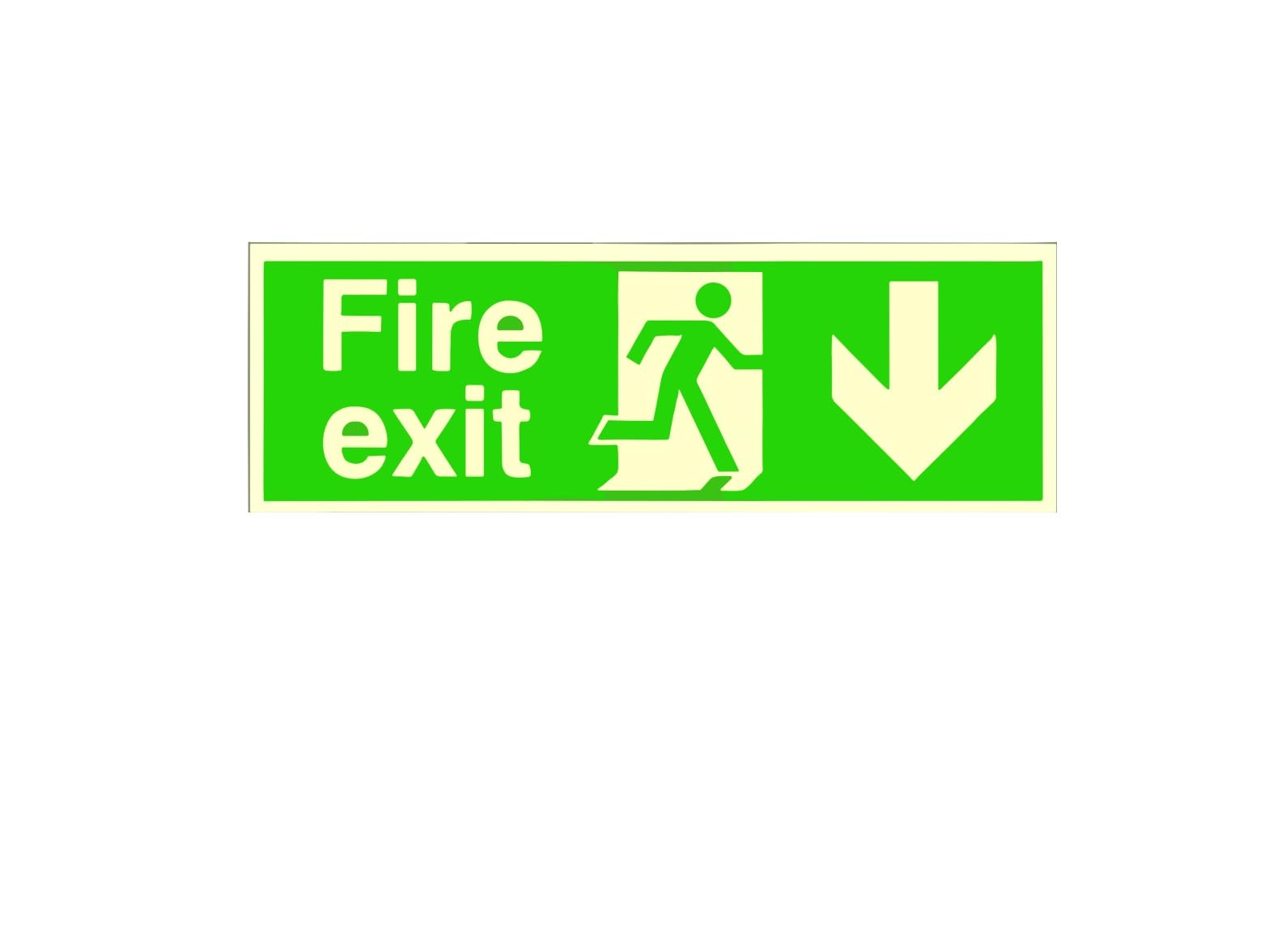 Maxsafe6-Pack Nite-Glo Man Right & Arrow Right Fire Exit Signs 450x150 mm Rigid PVC (450x150)